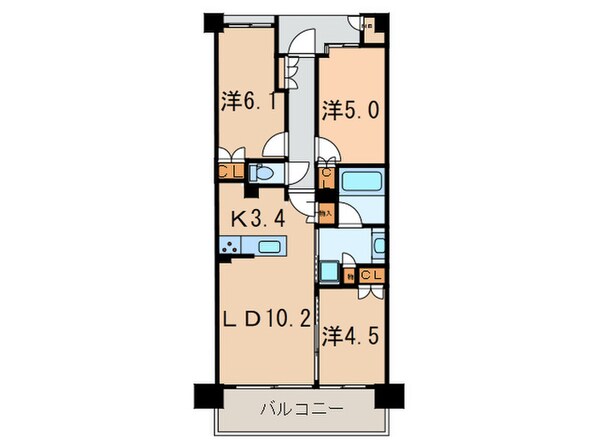 ジオ西宮北口　瓦林町(404)の物件間取画像